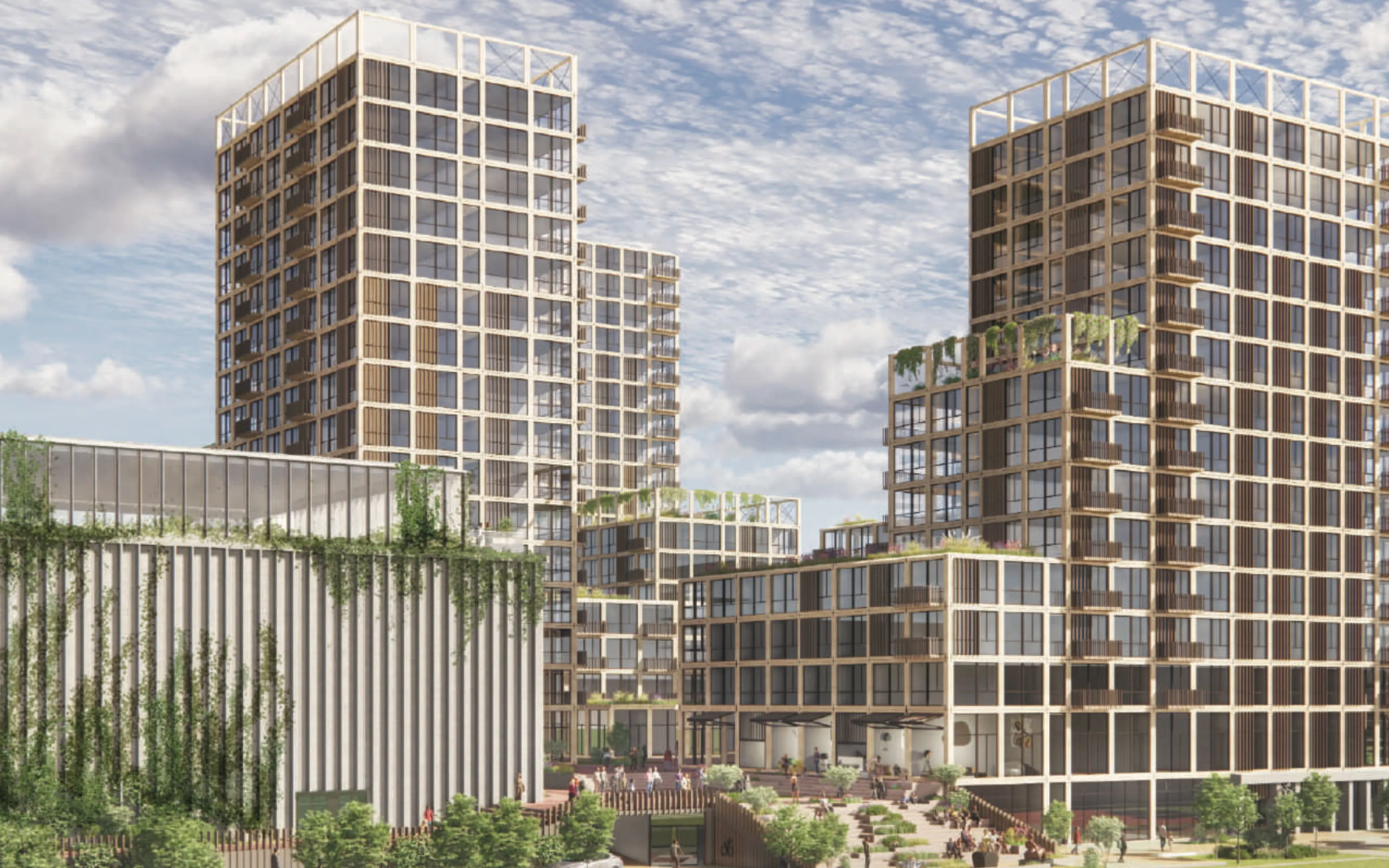 A modern apartment buildings.