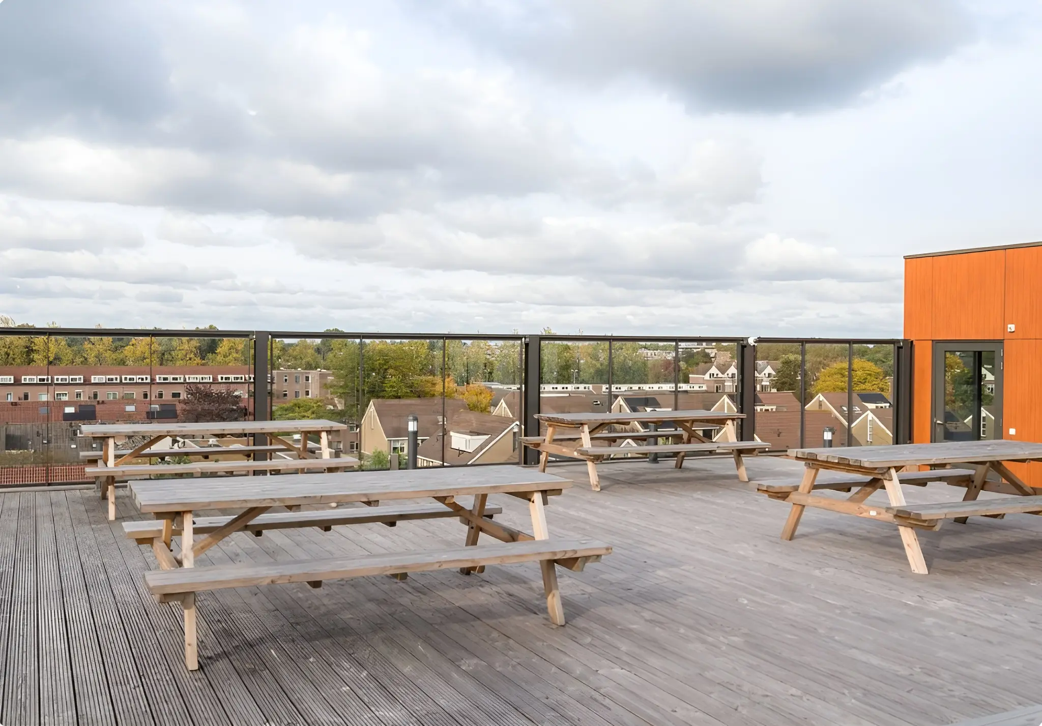A wooden decorated terrace 